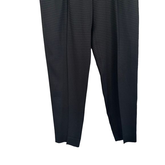 MM. Lafleur The Howland Mini Stripe Pleated Black Trouser Pants Pockets Size 6 - Picture 3 of 13